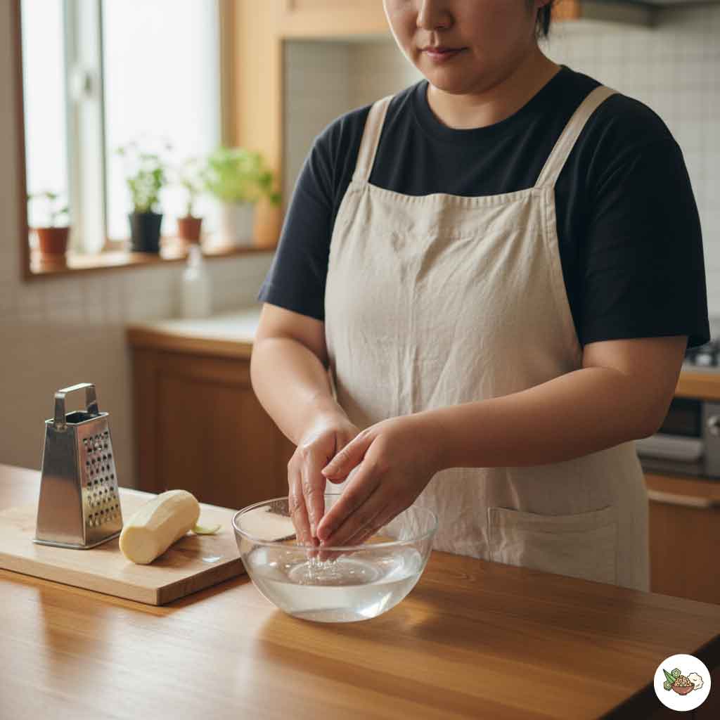 すりおろすとかゆい時の対策